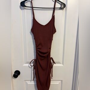 Fashion Nova Muave Ruched Mini Dress